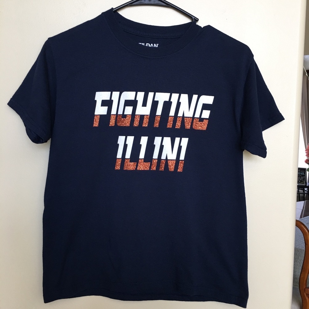 Gildan FIGHTING ILLINI Tee. Girls Size L(14/16)🌹